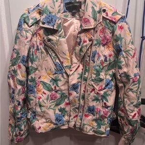 Colleen Lopez Floral PLeather Jacket - Multicolor